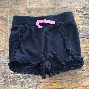 Black Ruffle Toddler Shorts with Pink Bow